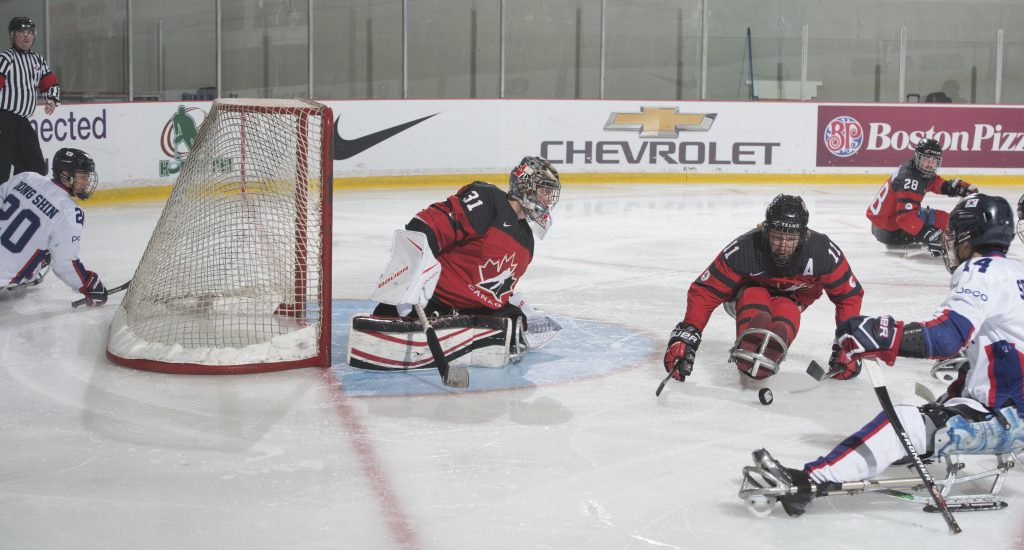 Charlottetown, PE - Dec 7 2017 -  Game 8 - Semifinal - Canada vs. South Korea at the 2017 World Sledge Hockey Challenge at MacLauchlan Arena in Charlottetown, Prince Edward Island, Canada (Photo: Matthew Murnaghan/Hockey Canada Images)