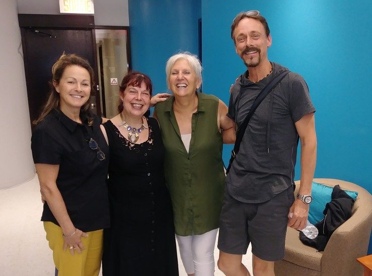 12-juillet-2018 Francine Larue, Hélène Engel, Arlette et Denis-Martin Chabot dans les bureaux de Vues et Voix.