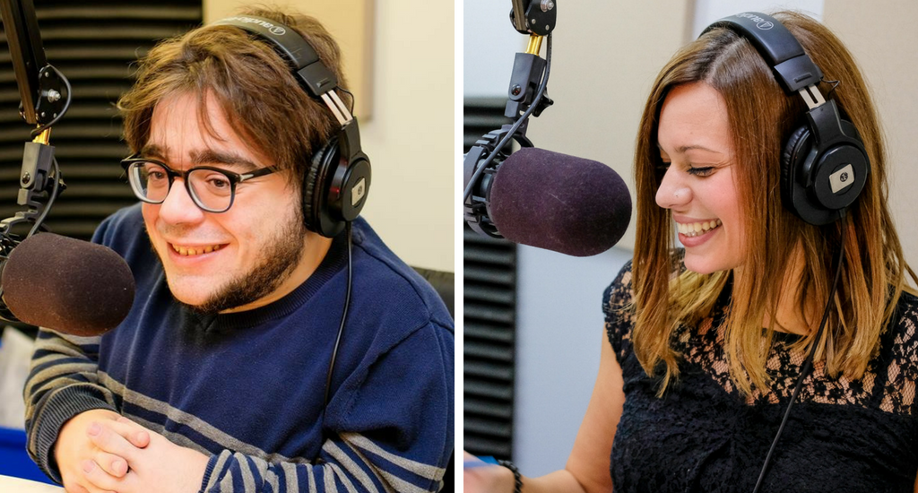 Kéven Breton et Émanuelle Robitaille au micro Kéven Breton et Émanuelle Robitaille au micro