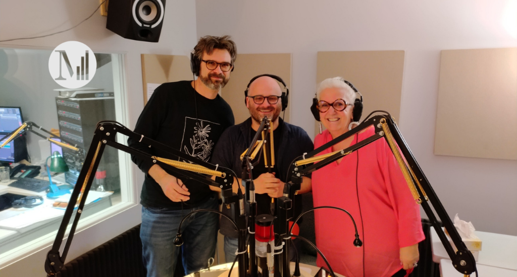 Arlette Fara, Mathieu Tessier et  François Archambault dans le studio de Canal M