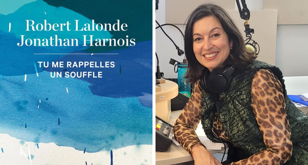 À gauche, couverture du livre «Tu me rappelles un souffle», à droite, Chantal Dauray.