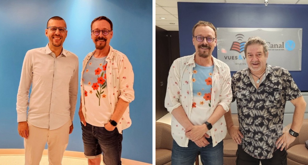 À gauche: Mouloud Boukala et Denis-Martin Chabot. À droite: Pierre Perreault 